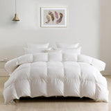 Luxury Oversized King Down Feather Fibers Comforter, Soft Cotton Blend Cover, High Fill Power Medium