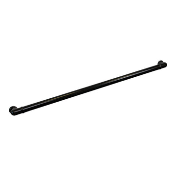 3' Handrail Section with Returns - Satin Black - Easy to Install Stair Hand Rails - USA Made, ADA Compliant Porch