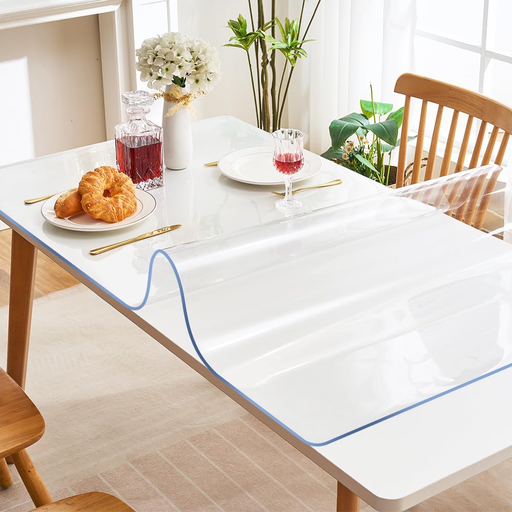 Clear Plastic Dining Room Table Protector Tablecloth Desk Pad Mat 36x48 Inch Wooden Furniture Coffee End Office