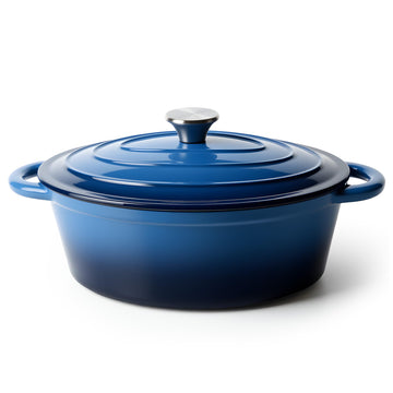 Oval Dutch Oven for Bread Baking, 4.5 Quart Non Stick Enameled Cast Iron Dutch Oven Pot with Lid, Oven Safe Oval