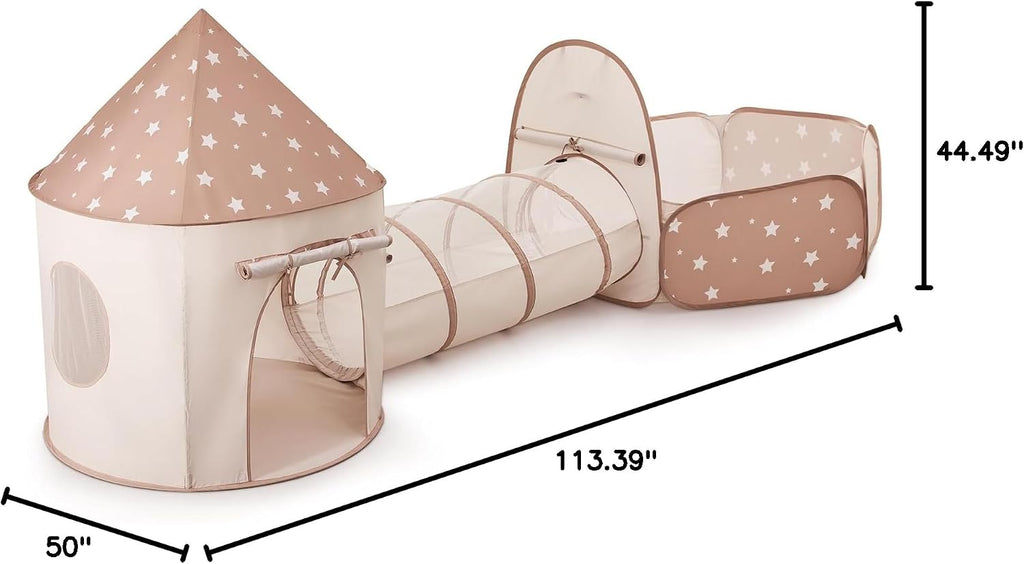 Kids Tent with Crawl Tunnel: Ball Pit for Toddlers - Ball Pit Tunnels for Young Children - Pop Up Baby and Toddler