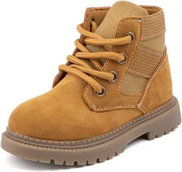 Toddler Boys Girls Boots Kids Work Boots Winter Snow Boot Lace Up Hiking Outdoor Shoes (Toddler/little Kid)