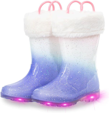 Kids Rain Boots with Removable Fleece Liners