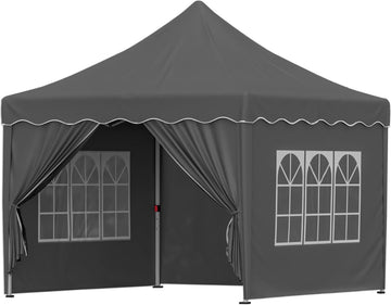 10x10 FT Pop Up Canopy Tent, Outdoor Gazebo with 4 Removable Sidewalls, Carrying Bag, Instant Shelter for Parties