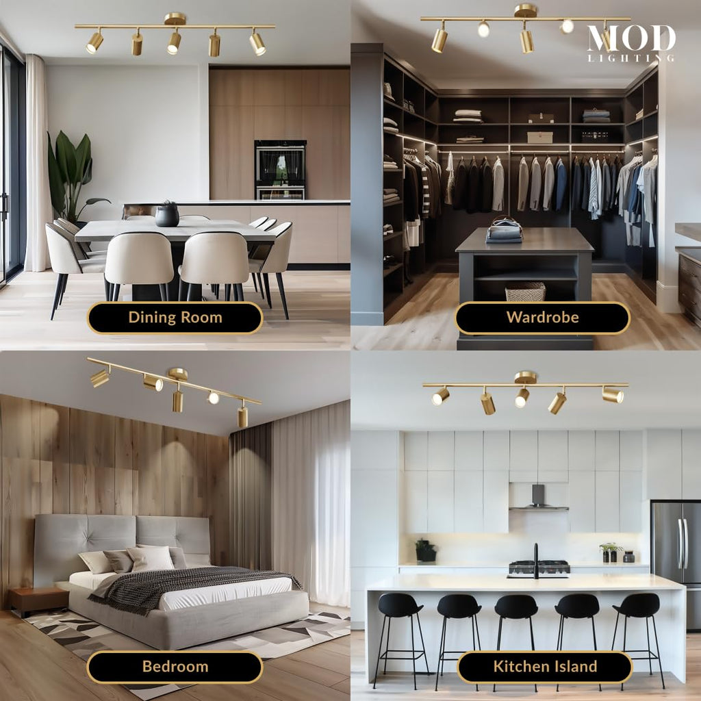 Harris | Modern Track Lights LED, Indoor Ceiling Light Fixture Island Ceiling Lighting, Solid Brass Light Fixture