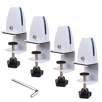 Sneeze Guard Support Clamps 4 pcs, Adjustable Office Partition Clamp, Acrylic Desk Divider Clamps, Plexiglass