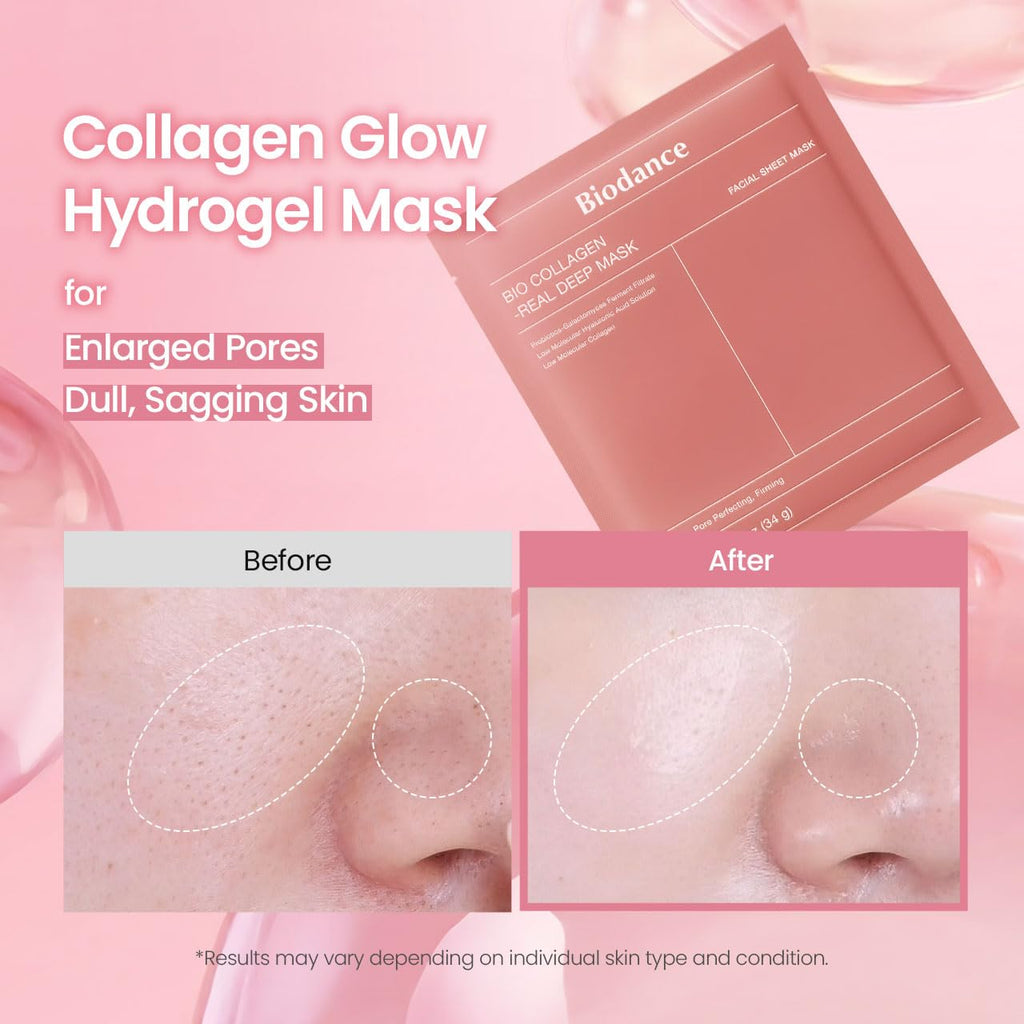 Bio-Collagen Real Deep Mask, Hydrating Overnight Hydrogel Face Mask, Pore Minimizing, Plumping, Elasticity