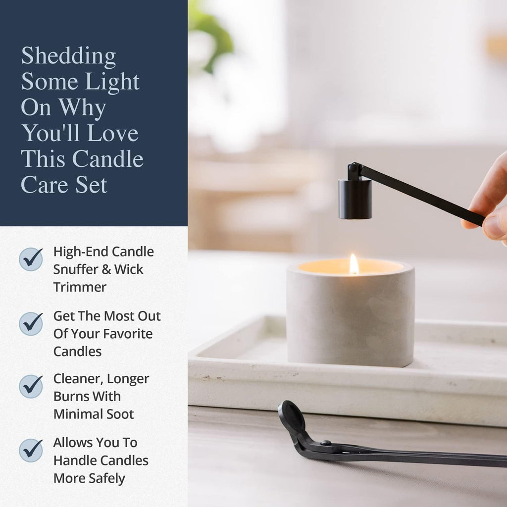 Candle Wick Trimmer and Candle Snuffer Accessory Set - Pick Your Color