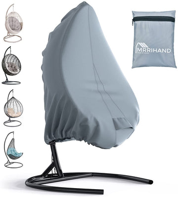 Patio Egg Chair Cover Waterproof with Zipper for Swing Chair, Grey