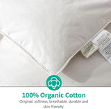 Down Comforter Queen, All Season Duvet Insert, 100% Organic Cotton Cover