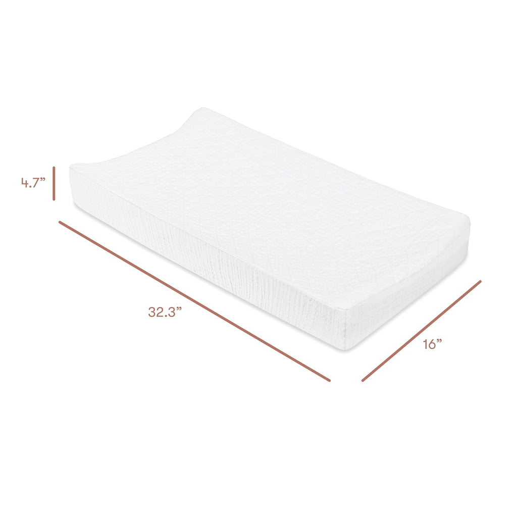 100% Quilted Organic Cotton Changing Pad Cover in Plain White