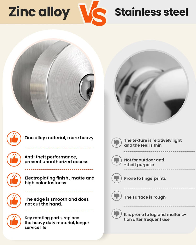 Brushed Nickel Entry Door Knob with Lock and Key, Square (1 Pack)