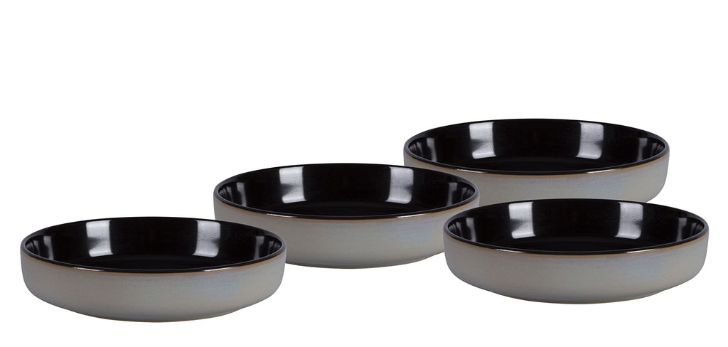 Euro-Nordic Stoneware 20pc Dinnerware Set, Reactive Glaze (Grey, 20pc Set)