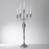 39" Tall Aluminum Candelabra Candle Holder for 5 Taper Candles - Elegant Centerpiece for Dining Room, Living Room