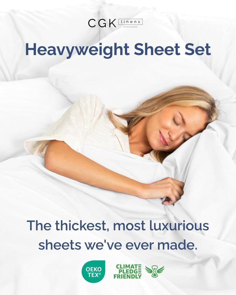 Extra Thick Heavyweight King 4 Piece Sheet Set - High End Super Luxury Bed Set - Premium Heavyweight Hotel Quality