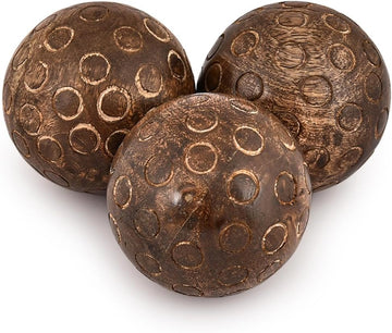 Decorative Balls Mango Wood Round Balls Individual Use Ideal for Use in Living, Dining Room Home Décor (3" - Set of 3