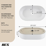 KES Bathroom Sink, White Vessel Sink for Bathroom