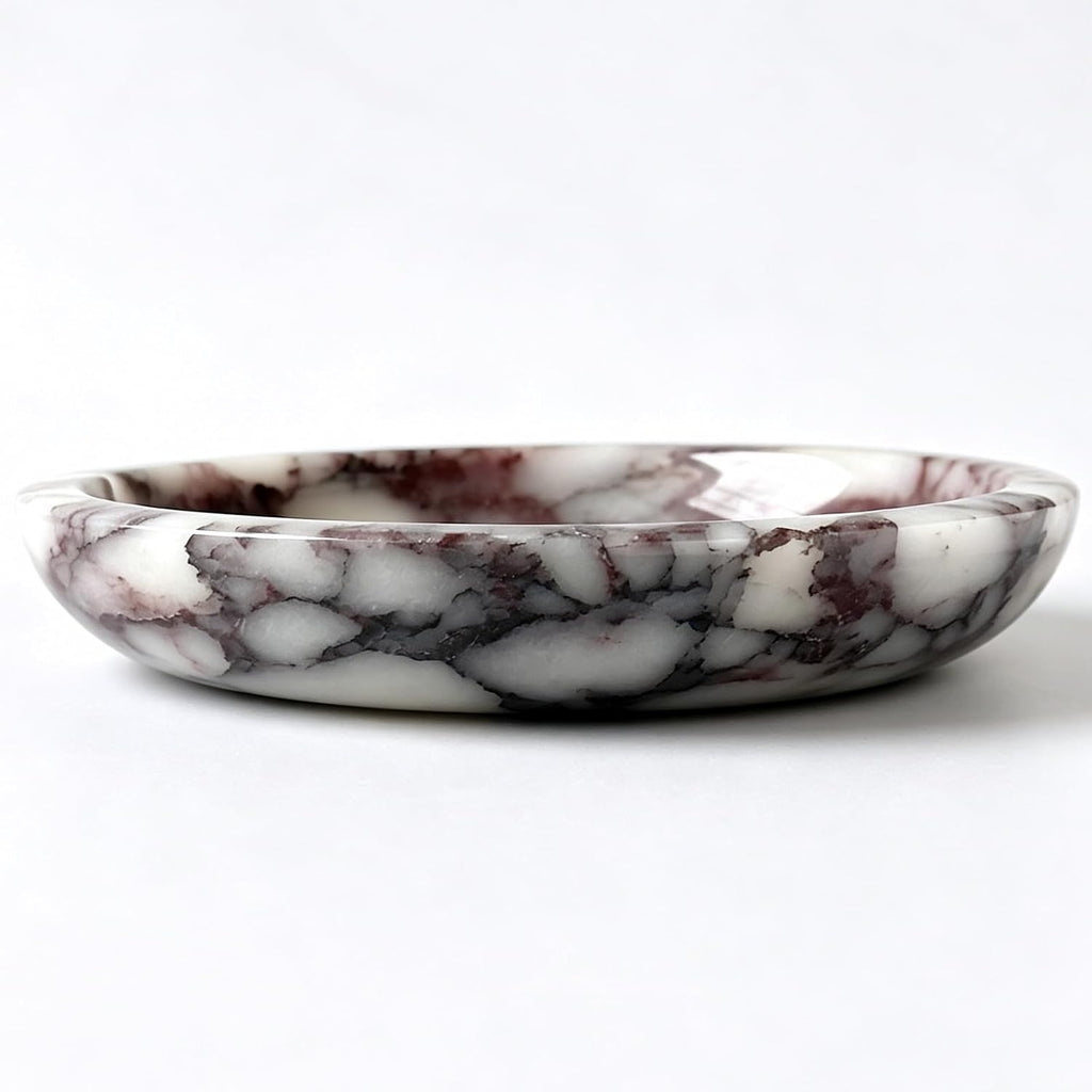 Marble Jewelry Dish 5.5 INCH | Calacatta Viola Small Marble Bowl, Decorative Marble Trinket Tray for & Keys, Holder