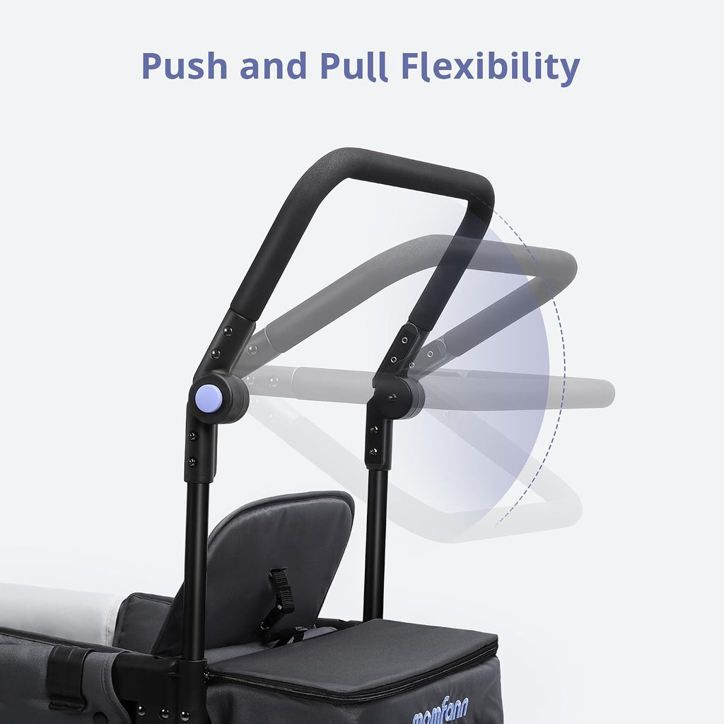Stroller Wagon for Kids, Double Wagon Stroller Toddlers, All-Terrain Baby Wagon with Canopy & 2 Seaters, Adjustable