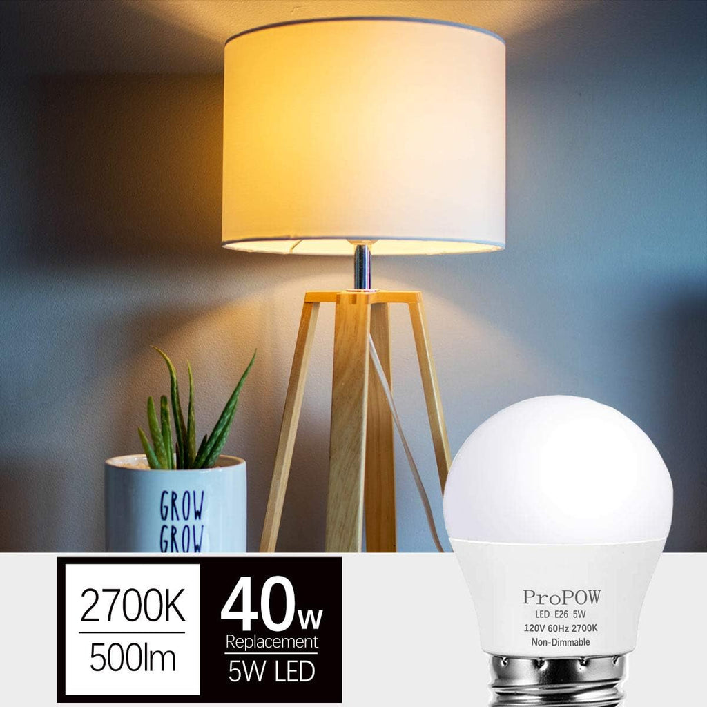 A15 LED Bulb 40 Watt Equivalent, 5W LED Light Bulbs, Soft White 2700K Energy Saving Low Watt Light Bulbs,E26 Base