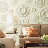 18"OD x 3 1/2"ID x 1 1/2"P Rose Ceiling Medallion, Fits Canopies up to 7-1/4", 2 Piece