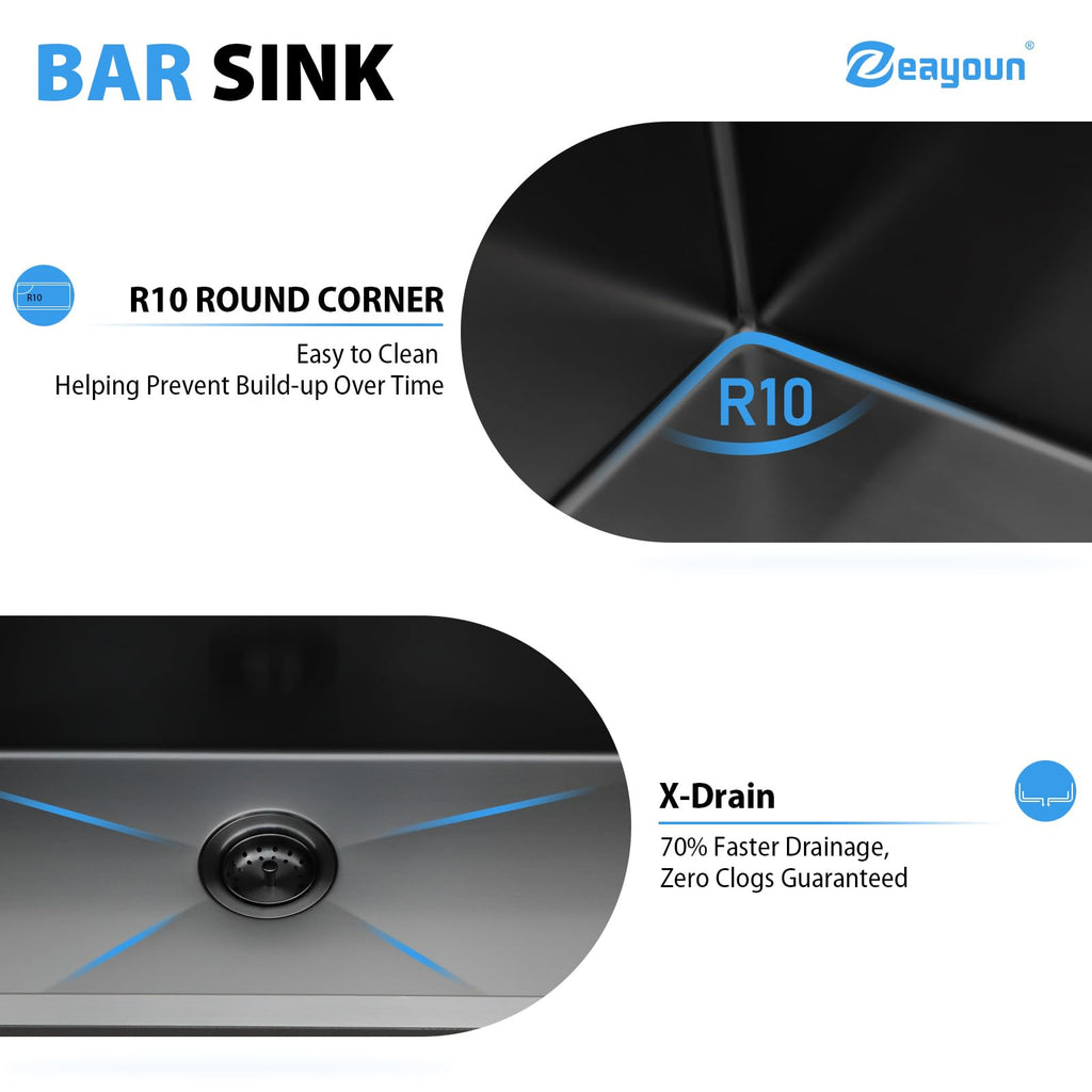 18 In Gunmetal Black Drop Bar Sink