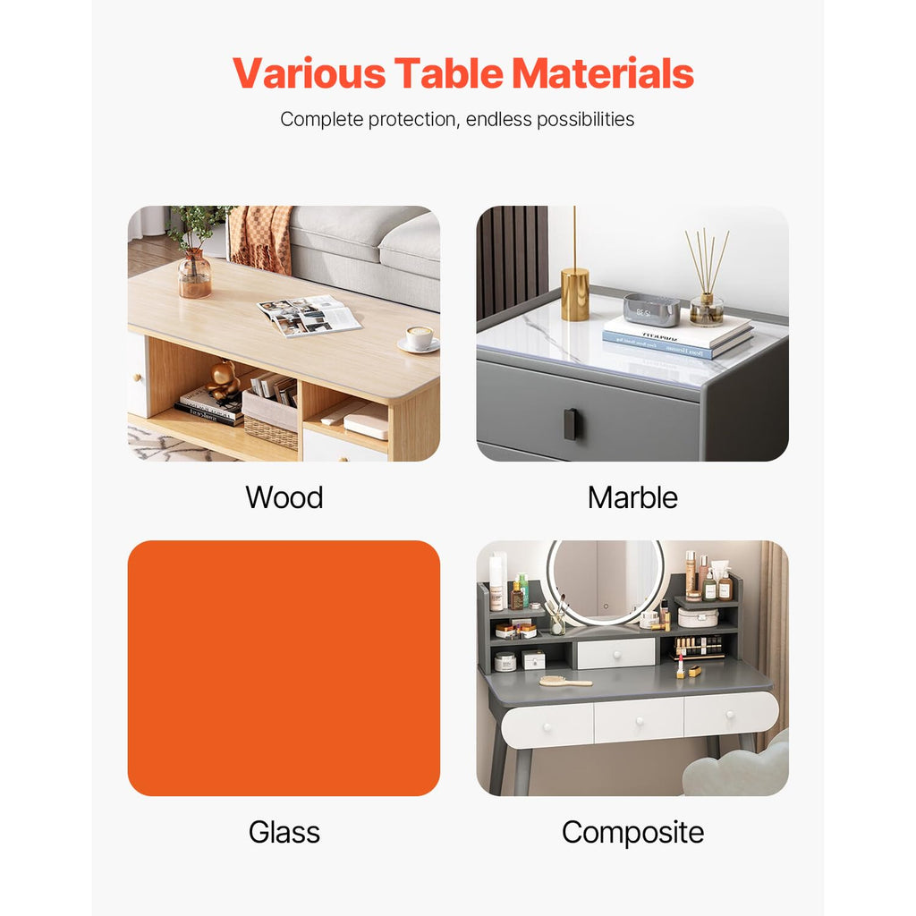 Clear Table Cover Protector, 1.5mm Thick 36 x 72 in PVC Plastic Tablecloth, Waterproof & Oil Spill Proof