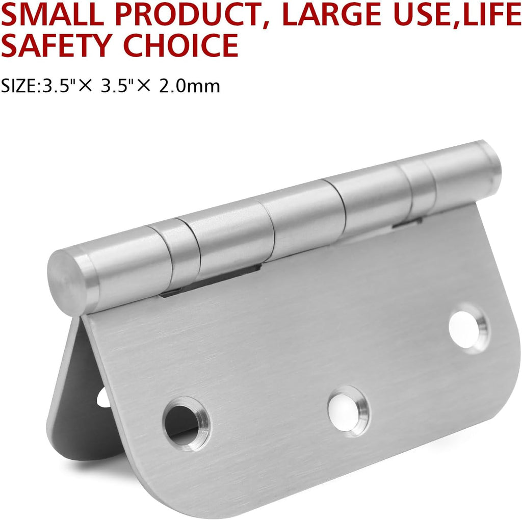 3 Pack 3.5 x 3.5 Inch Stainless Steel Door Hinges 3.5 x 3.5 Inch Silver Ball Bearing Door Hinges with 5/8 Radius