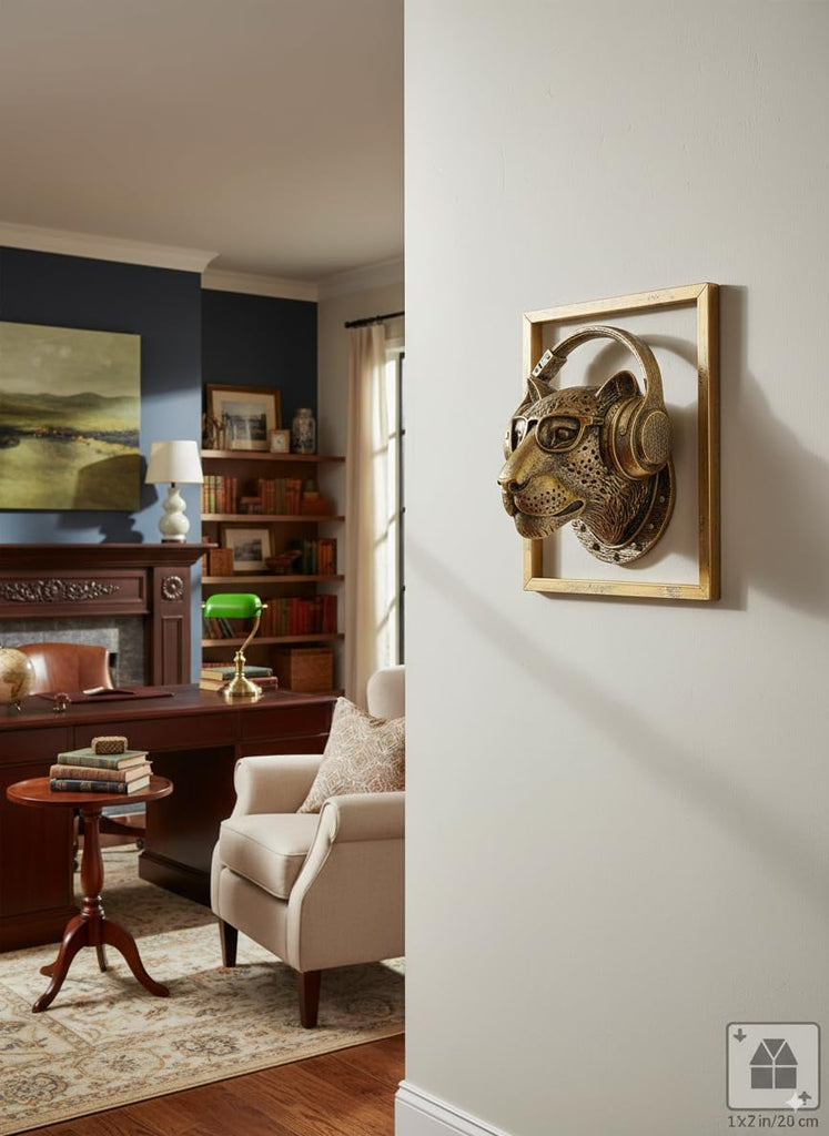 Exquisite Resin Animal Head Wall Sculpture (Gift Metal Frame) - Imitation Copper Vintage Decor | Decorative Wall