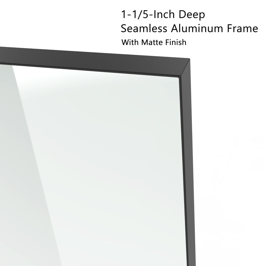 2-Pack Black Bathroom Mirrors 24 x 36 Inch, Metal Framed Square Corner Rectangle Bathroom Wall Vanity Mirror for Over