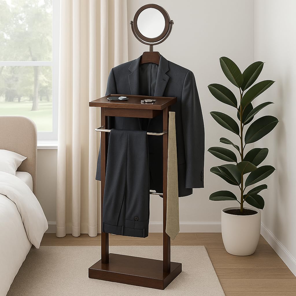 Valet Stand, Matte Grey Clothing Organizer