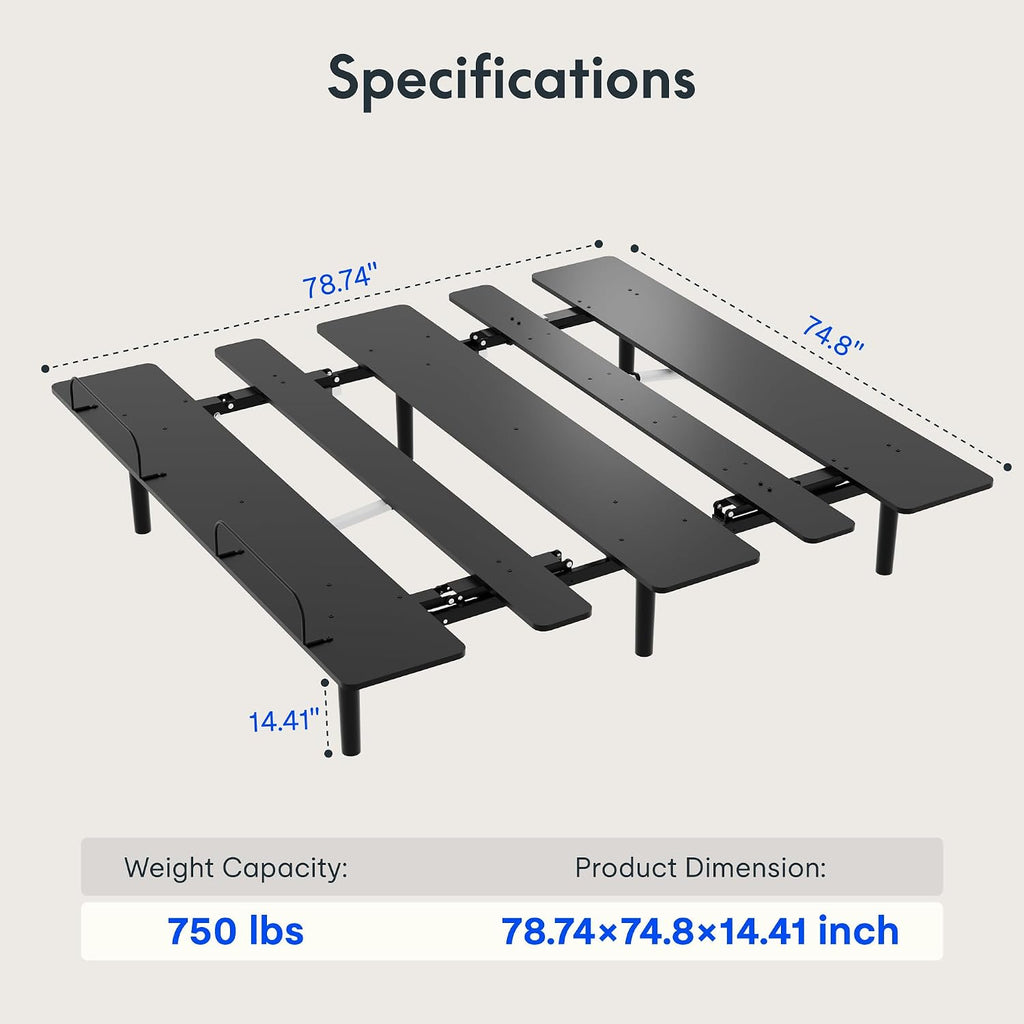 King Size Adjustable Bed Base with Bio Anti-Pinch Technology