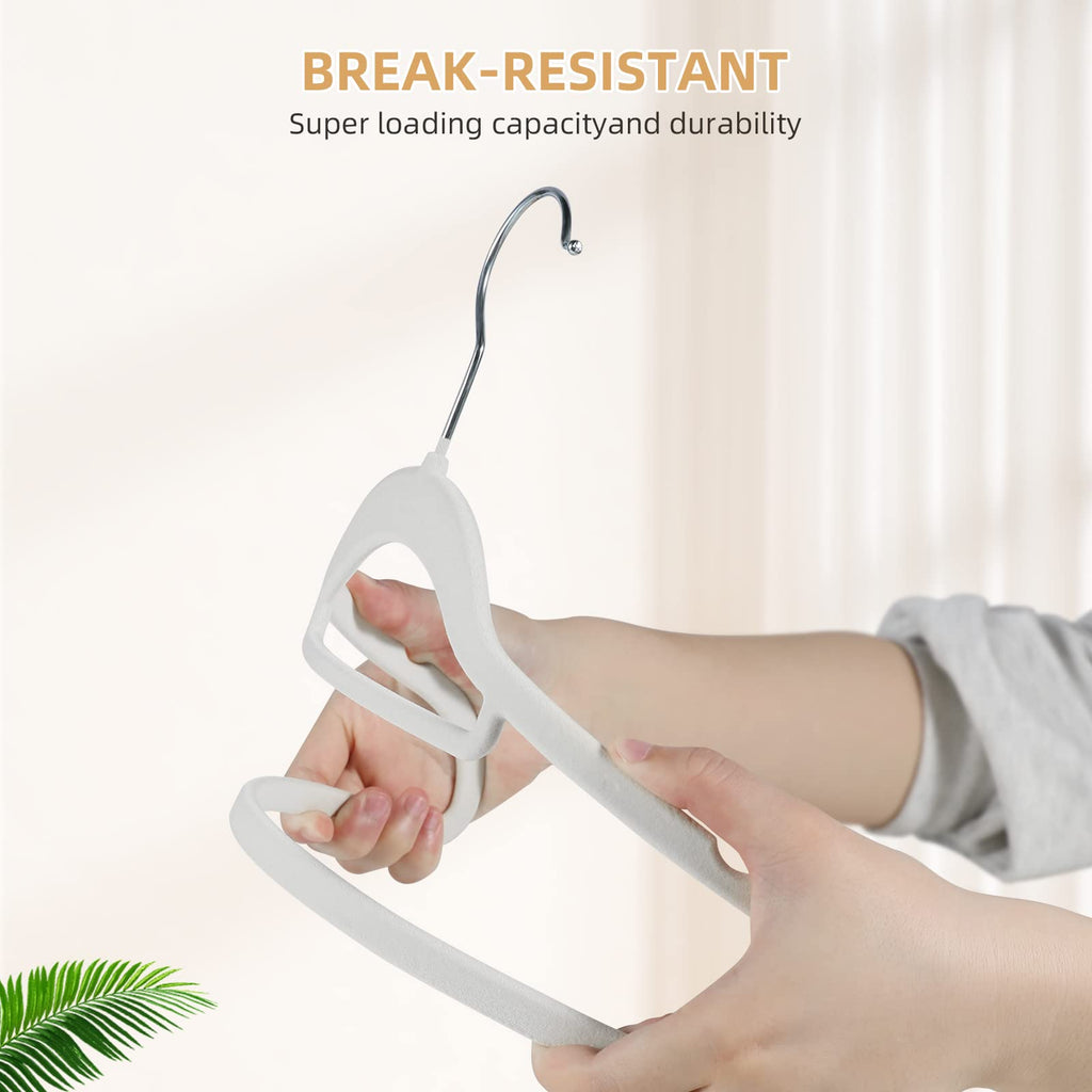 Velvet Clothing Hangers Non-Slip White Suit Hanger Space Saving Clothes Hanger Heavy Duty Adult Hanger Hangers with