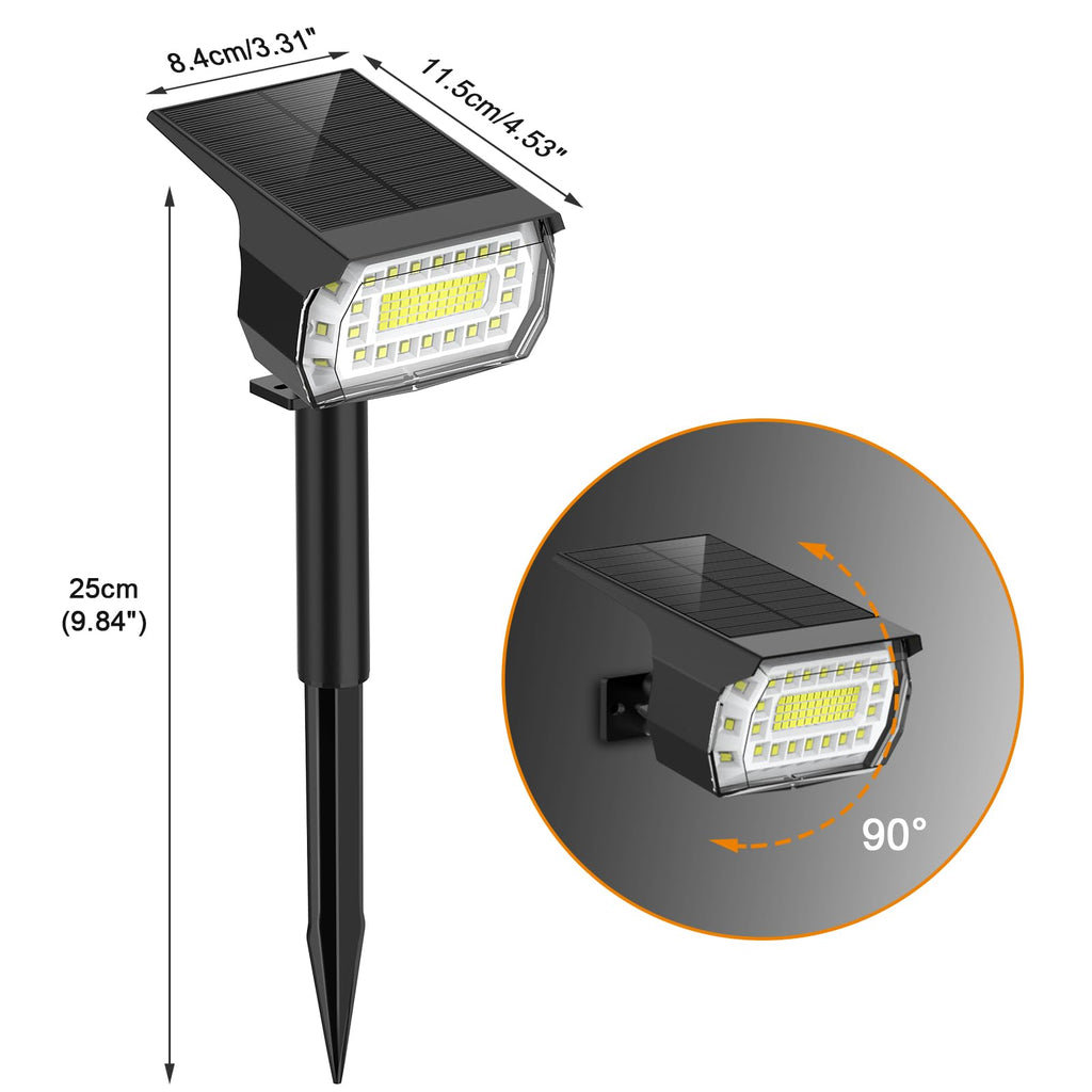 Solar Spot Lights Outdoor IP67 Waterproof, 8 Pack/76 LED, Cool White