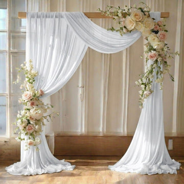 Pack of 2 Wedding Arch Drape Panel Fabric 30" x 100ft - White