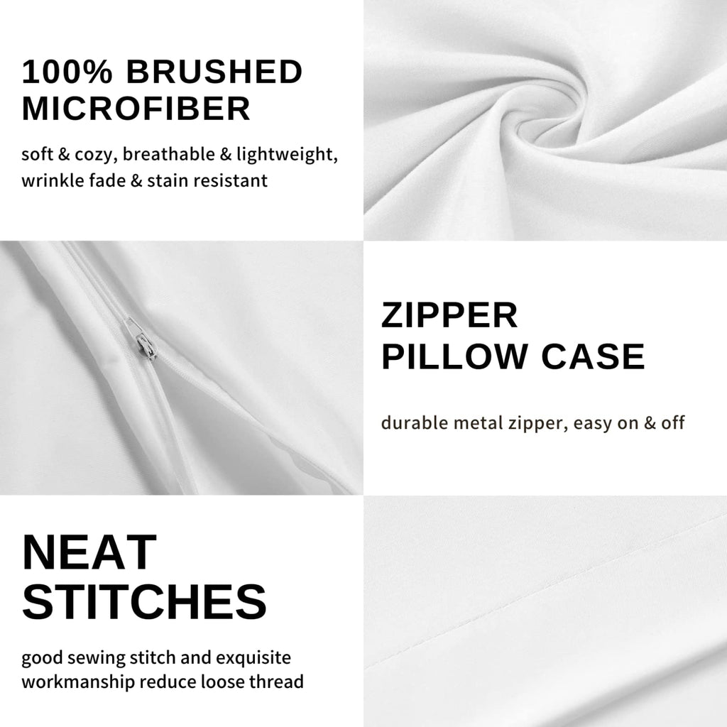 Pink and White Gingham Sheets - Buffalo Check Bed Sheets, Soft Microfiber & Deep Pocket & Wrinkle Free