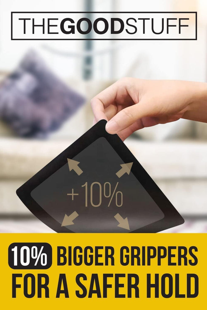 Rug Gripper for Hardwood Floors - 12 Pack Square Anti Slip Rug Corner Grippers for Area Rugs - Washable & Reusable - Set of 12