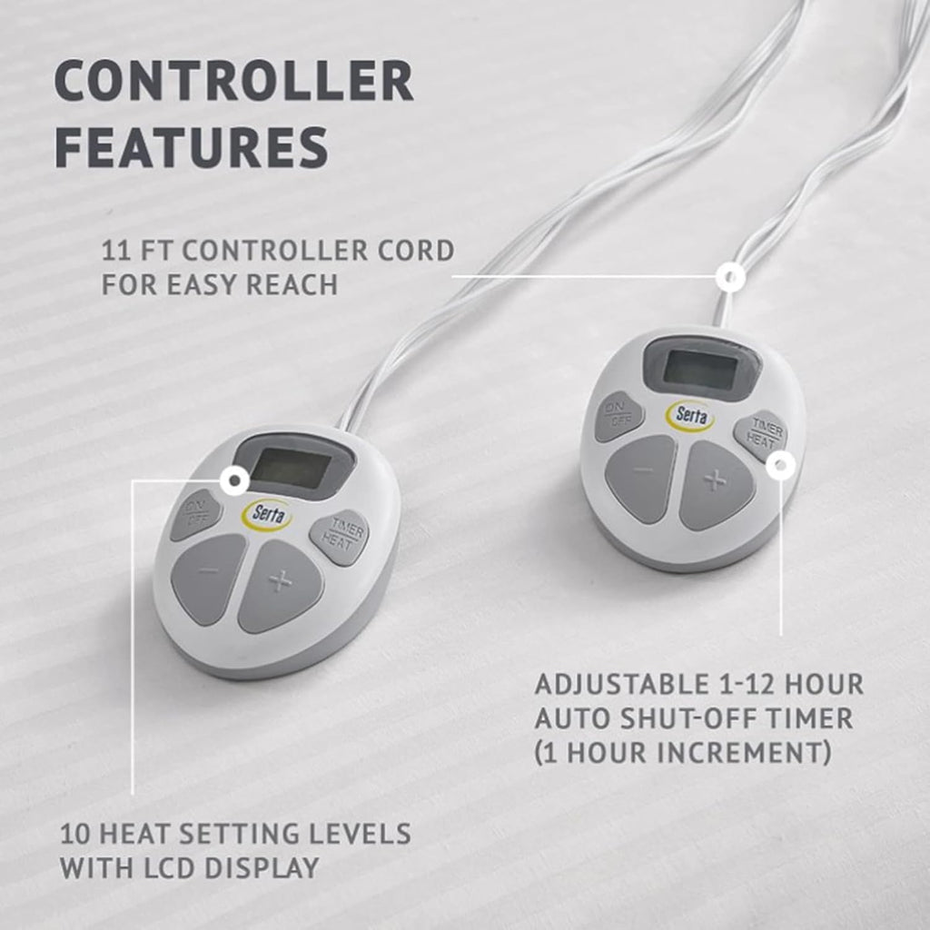 Waterproof Heated Mattress Pad with Deep Pocket, Dual Controller King