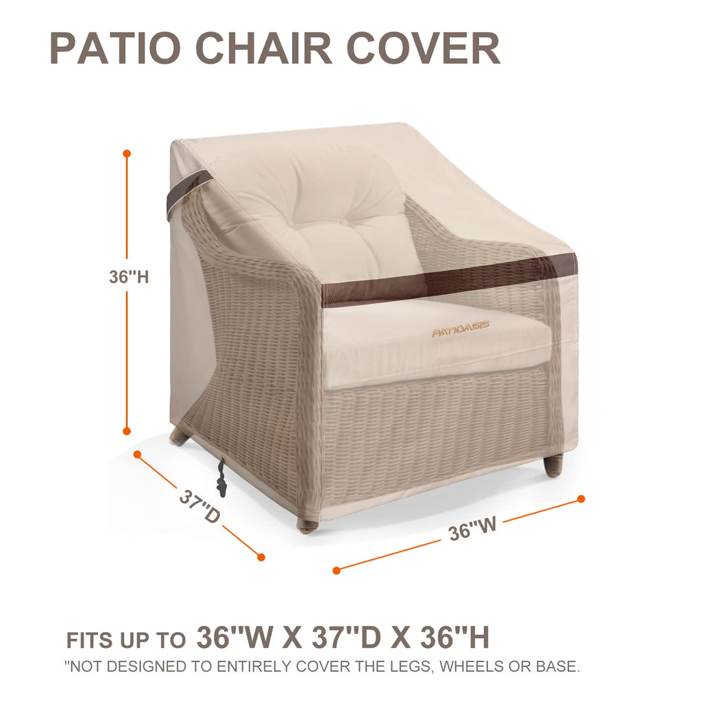 Outdoor Chair Covers 36''W x 37''D x 36''H Patio Furniture Cover for Chair Waterproof Heavy Duty Oversized 600D All