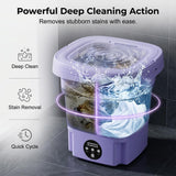 Portable Washing Machine,Foldable Mini Washer Travel Washing Machine,8L 3 Modes Upgraded Small Collapsible Laundry for