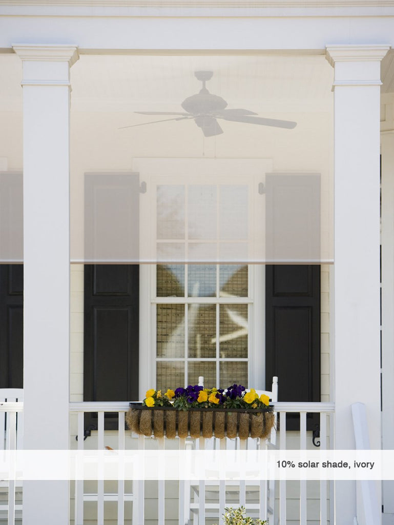 Custom Cordless Solar Shades 10 Percent Openness 24W x 96H, Chocolate