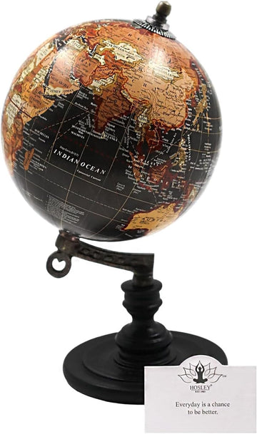 10-Inch Decorative Globe on Wooden Stand - Elegant Gift for Father's Day, Birthdays, Holidays, and Special Occasions