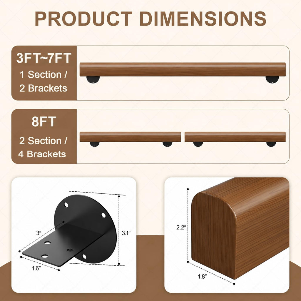 Wooden Handrails for Indoor Stairs | Casa Home Living