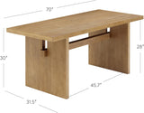 Briggs Modern Dining Table for 6, Small Rectangle Dining Table, Solid Wood in Light Brown Finish