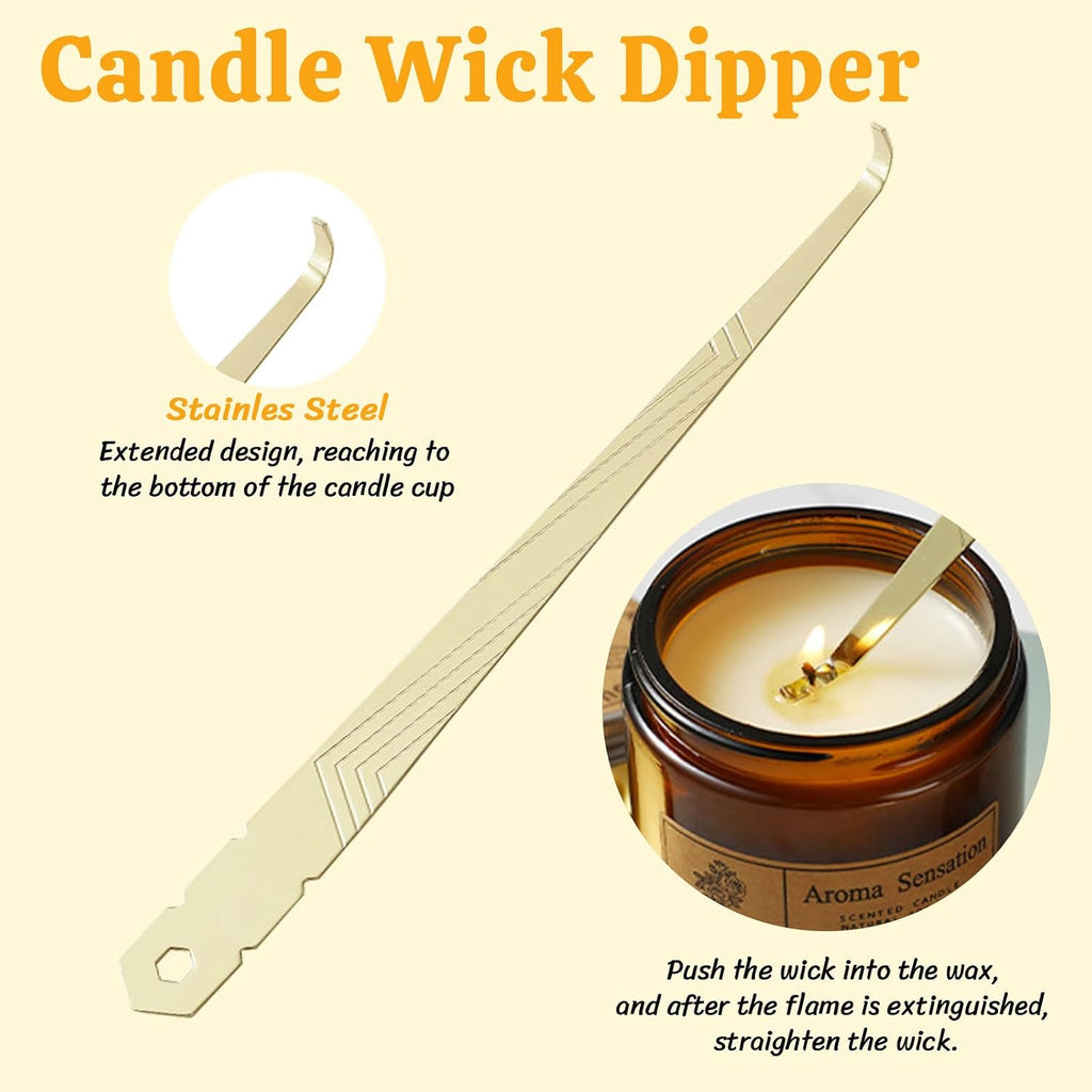 Premium 4 in 1 Candle Accessory Set - Candle Wick Trimmer, Snuffer, Wick Dipper and Tray, Care Kit for Candle Lover