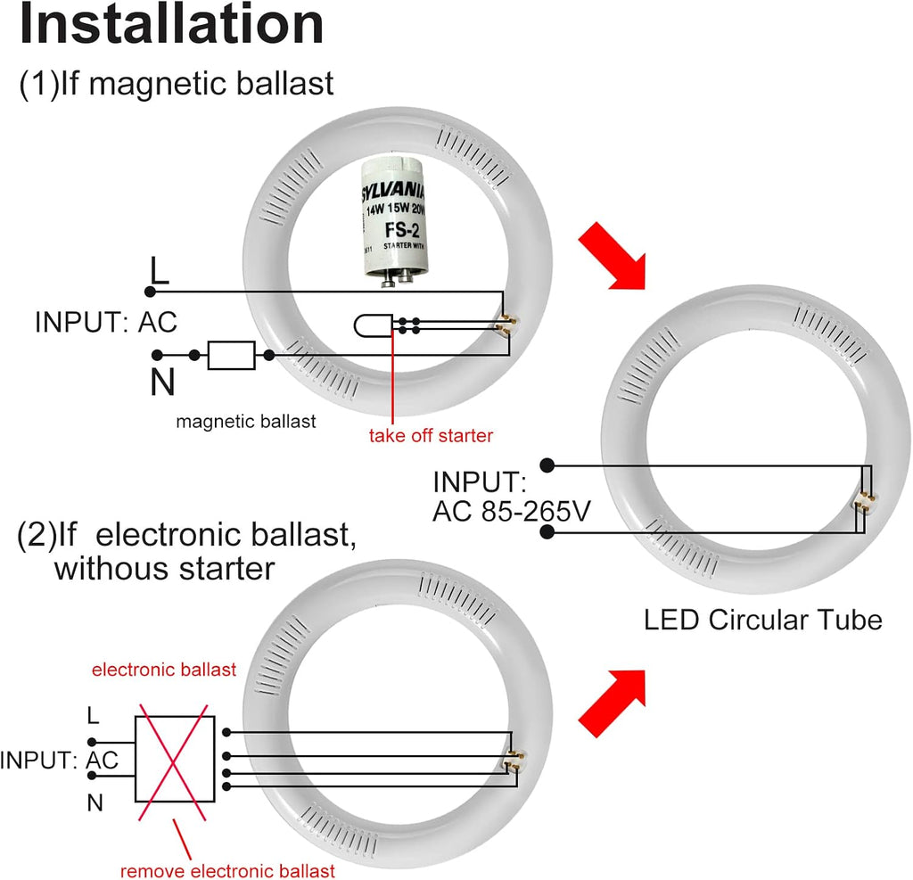 T9 LED Circline Light Bulb, 8 Inch 1650LM LED Circular Light, 12W Clear Cover 2700K Daylight Replacement for FC8T9/CW