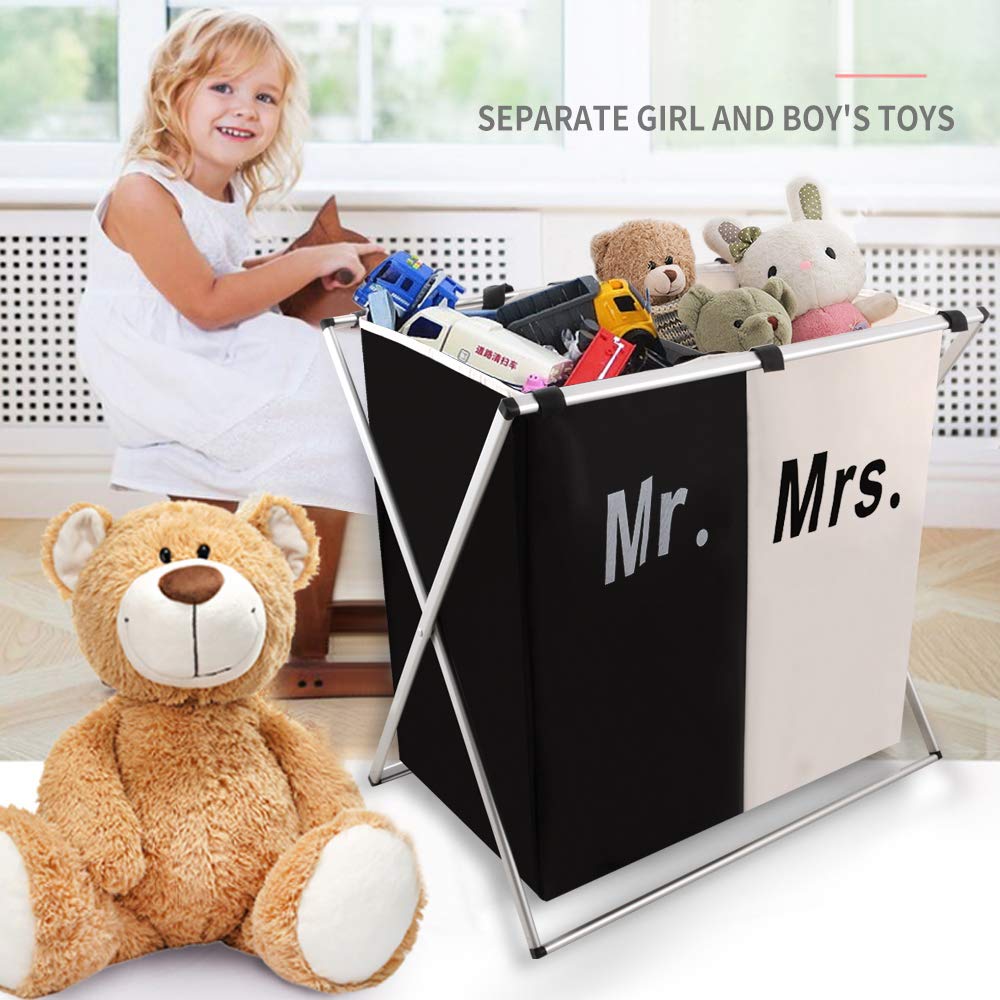 Laundry Hamper 2 Section for Husband&Wife or Couple, Wedding Gift