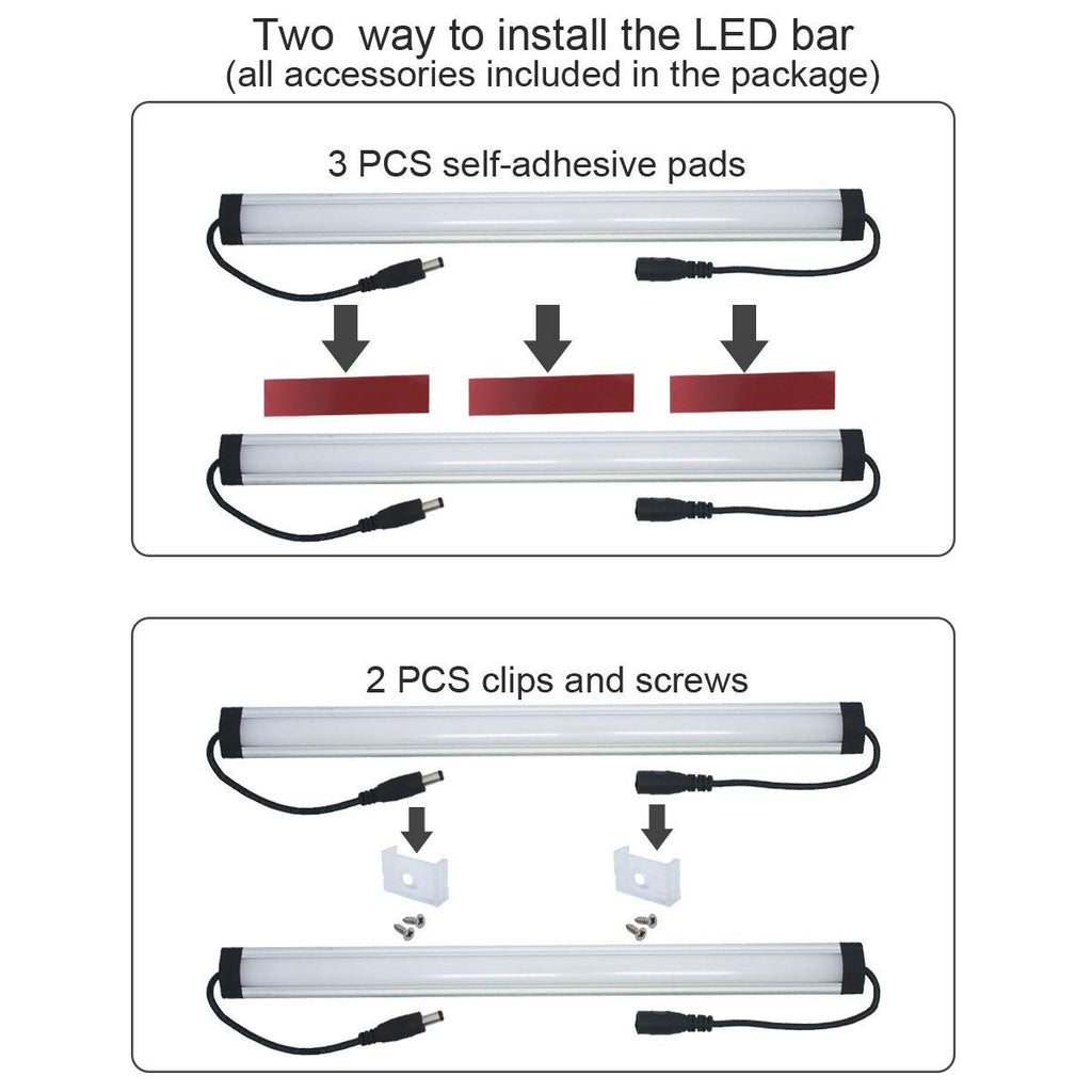 Kitchen Under Cabinet LED Lighting Kit Plug-in, Super Bright, 6 PCS 12 Inches Light Bars, Daylight White, 31W 2000