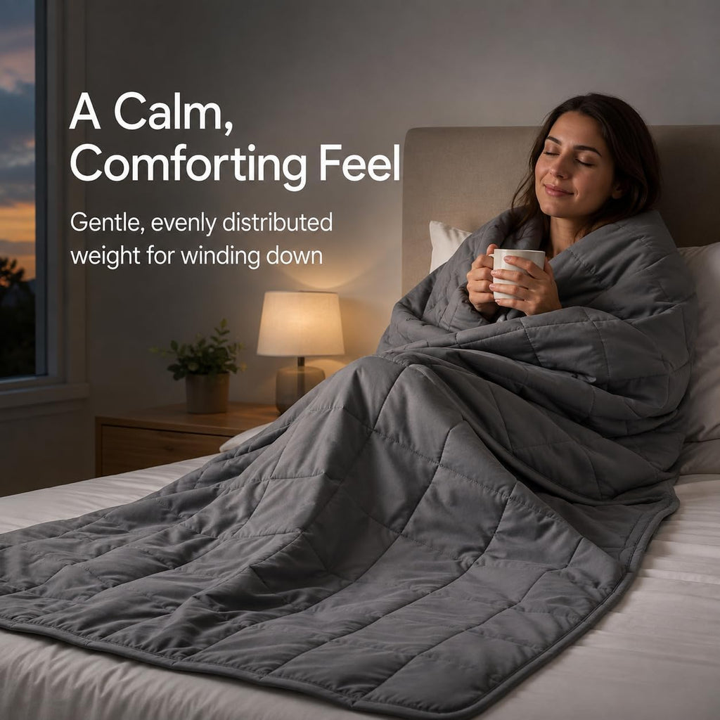 Weighted Blanket for Adults,Soft Heavy Blanket Machine Washable for Fall, Bedding &Napping with Premium Glass Beads