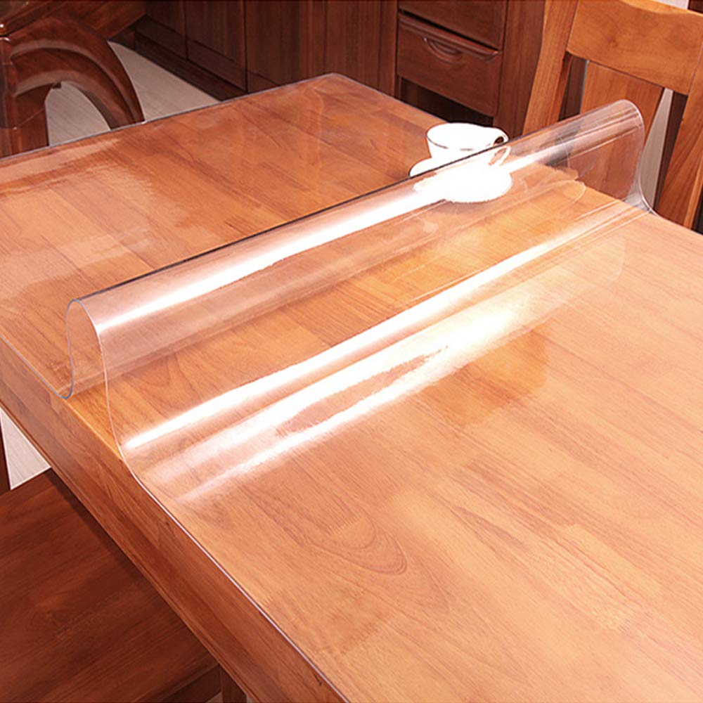 2 Sets 18x24 inch Clear Plastic Table Protector PVC Tablecloth Cover Vinyl Table Cloths Easy Clean Waterproof Heat